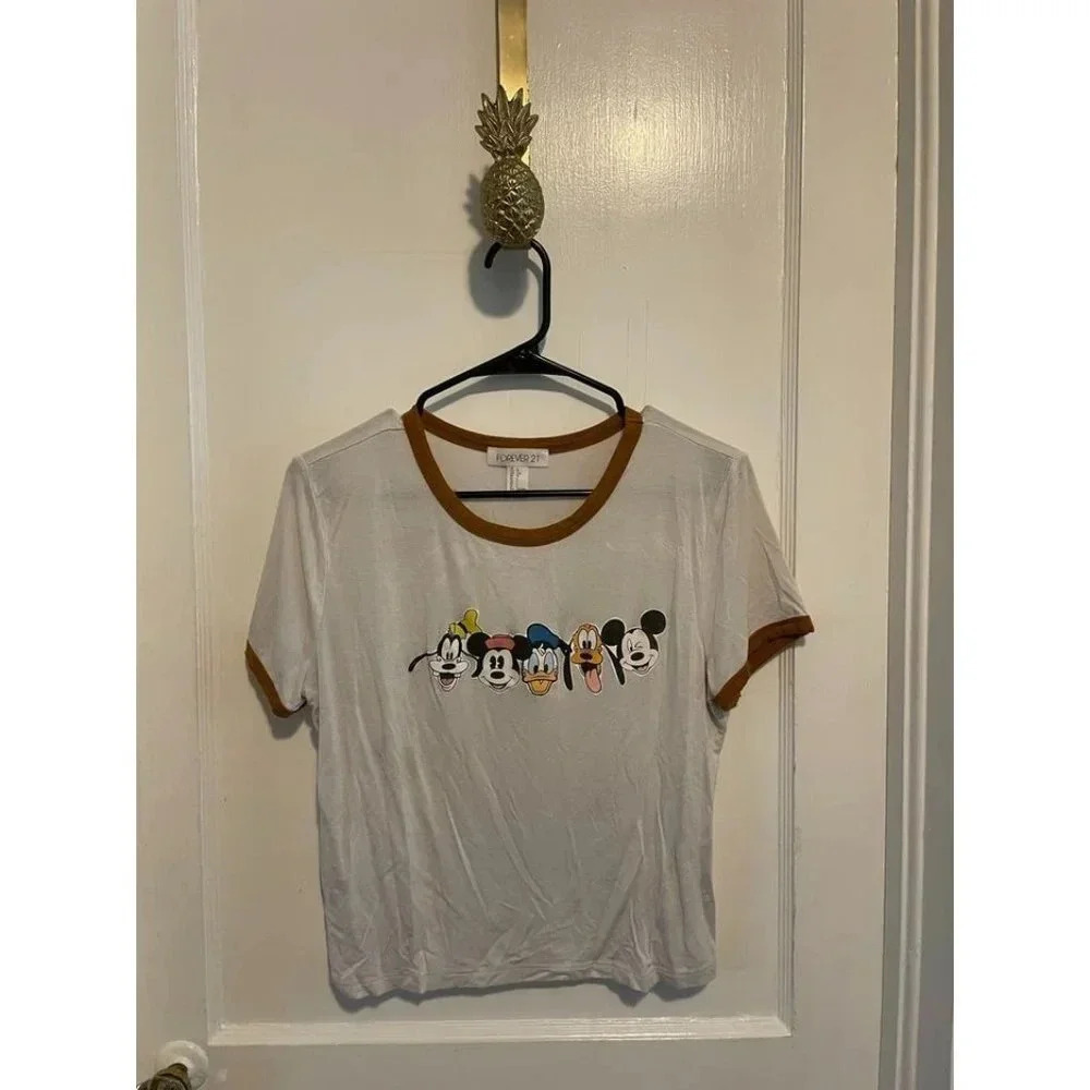 Forever21 Women's size Large Disney Character Ringer T-Shirt